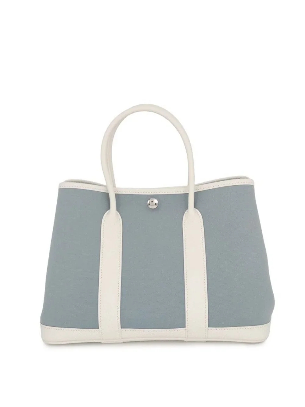 Hermes Tote Garden Party TPM Blue Run Cles Silver Toile Officier Negonda